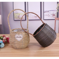 Hand-woven flower baskets, household gardening flowerpots, plant ornaments and decorative items, portable flower baskets