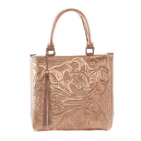 Leather handbag rose gold