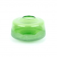 Green Glass Short Bud Vase